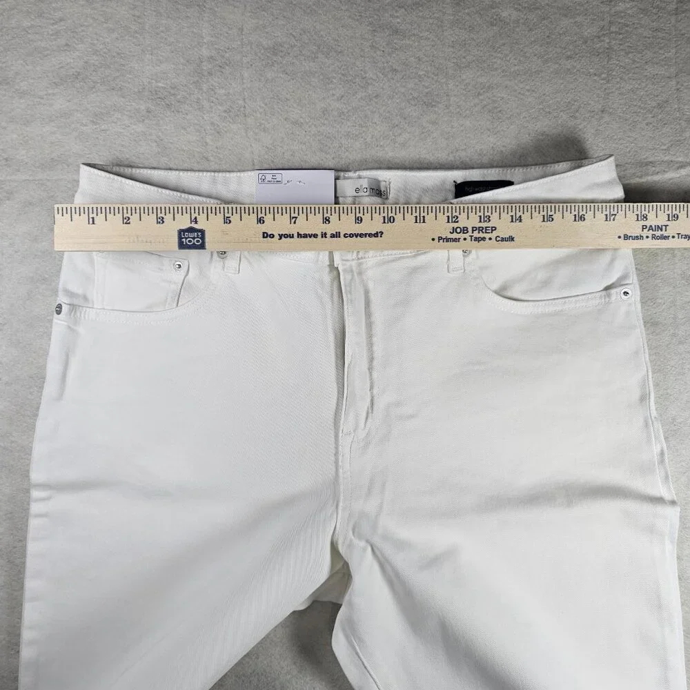 NEW Ella Moss High Rise Slim Straight Ankle Jeans White Size 14/32 - Picture 4 of 7